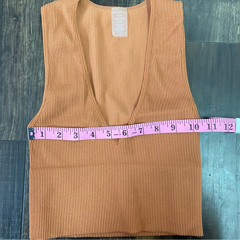 Deep V Orange Cropped Ribbed Bralette - Picture 5 of 5